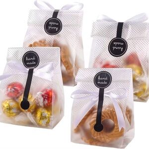 Elegant Handmade Favor Bags with White Ribbon